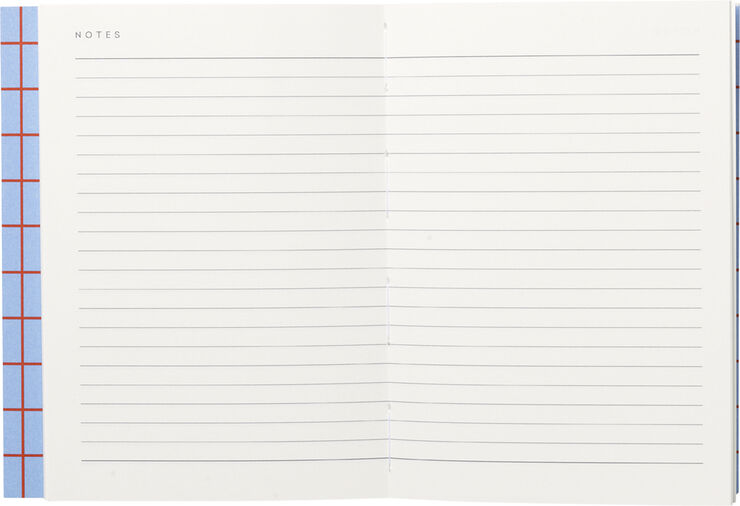 Lille notesbog med syet ryg, Lys blå