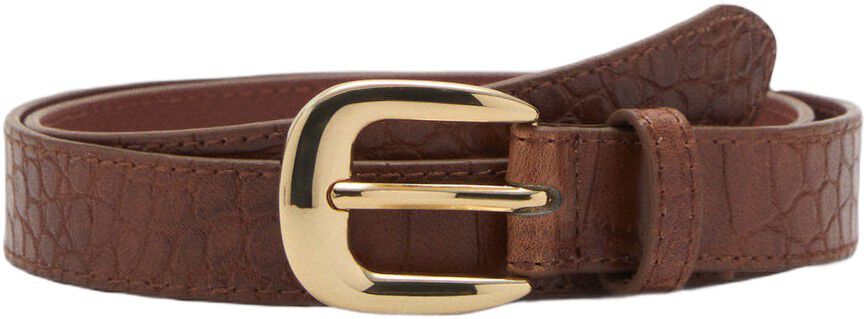 Croco leather-effect belt