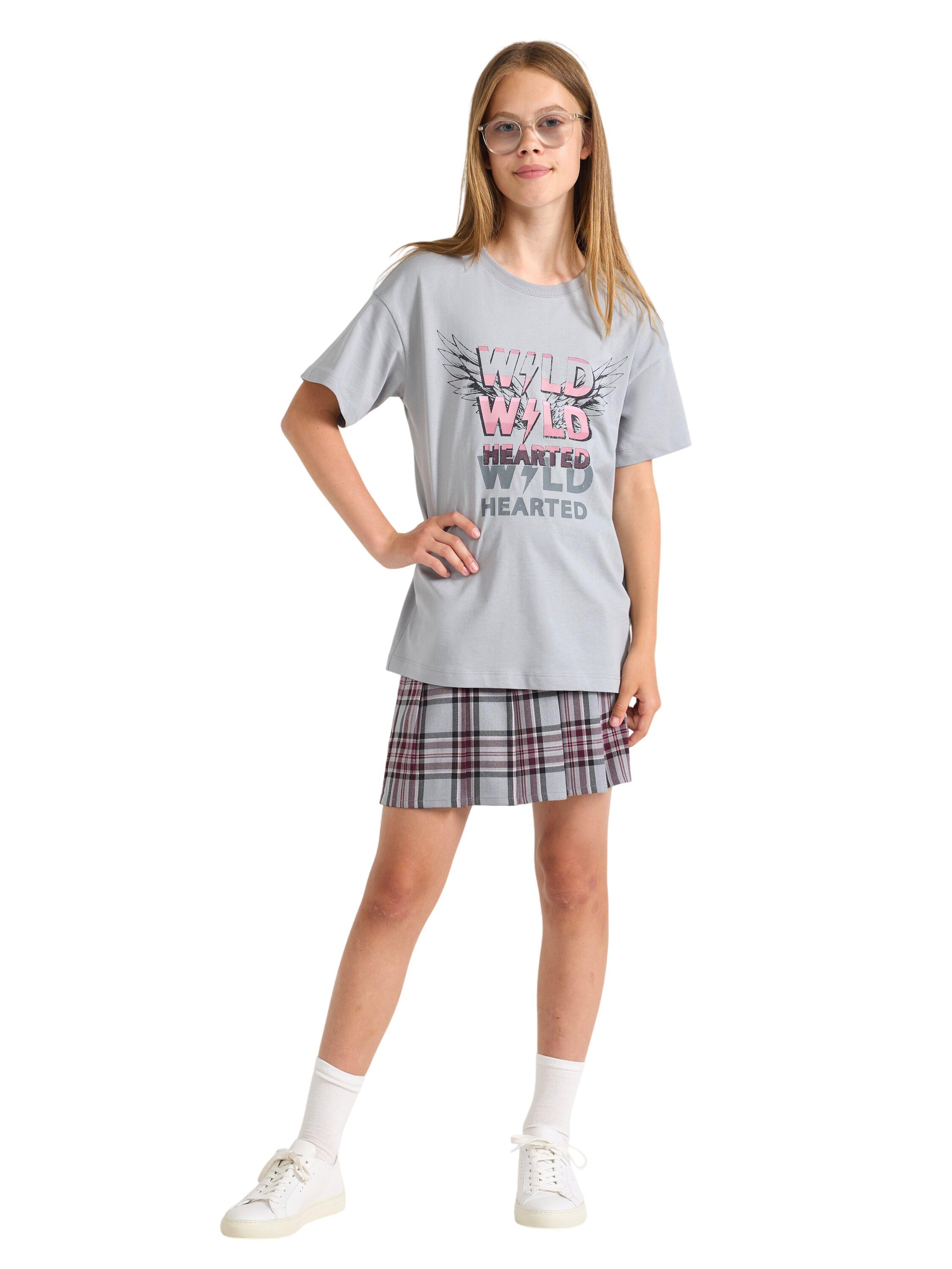 T-shirt i mjuk bomullstrik&aring; med ra