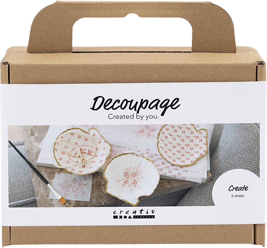 Mini DIY Kit Decoupage, Muslingeskaller