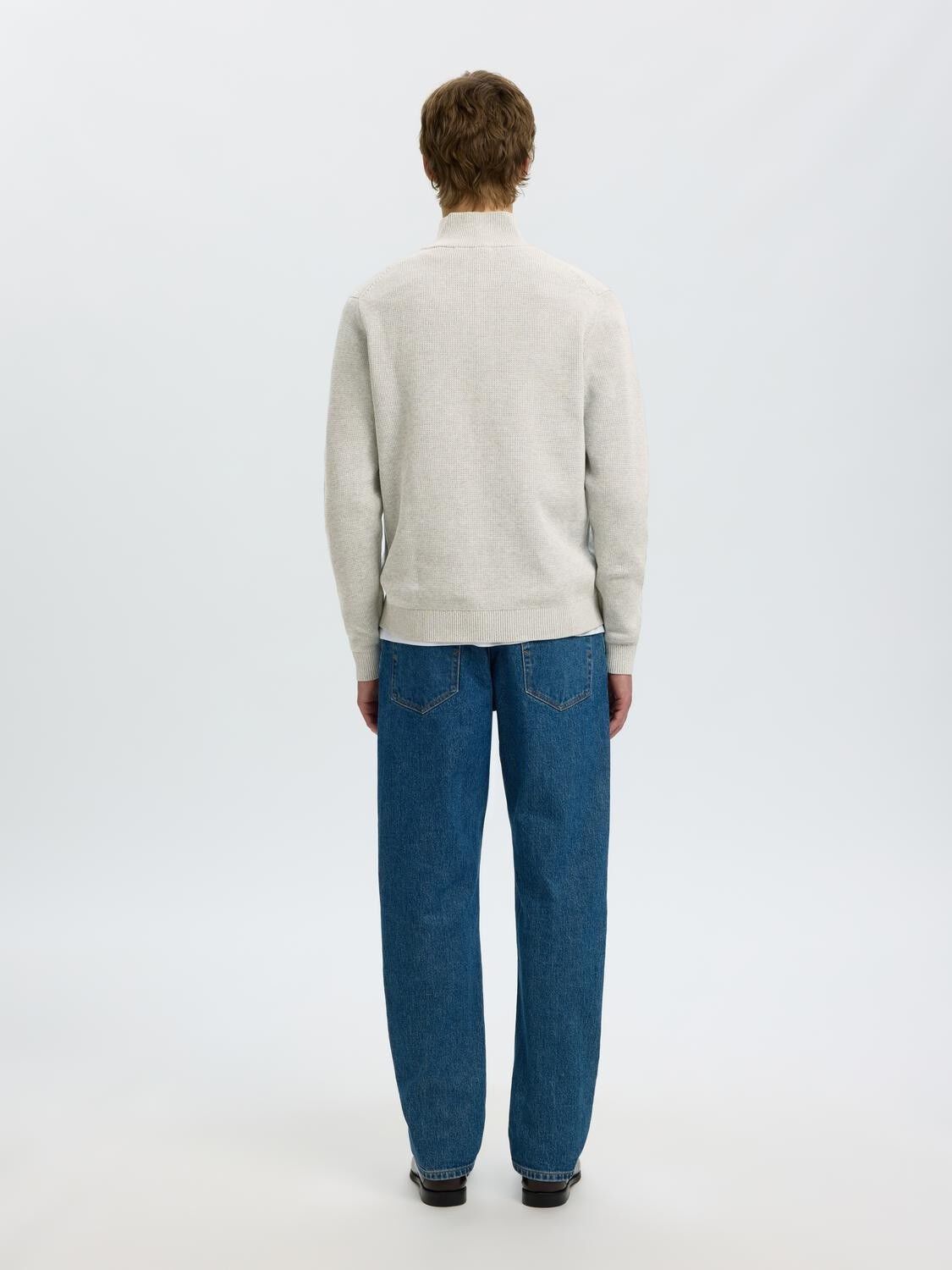 SLHDANE LS KNIT STRUCTURE HALF ZIP