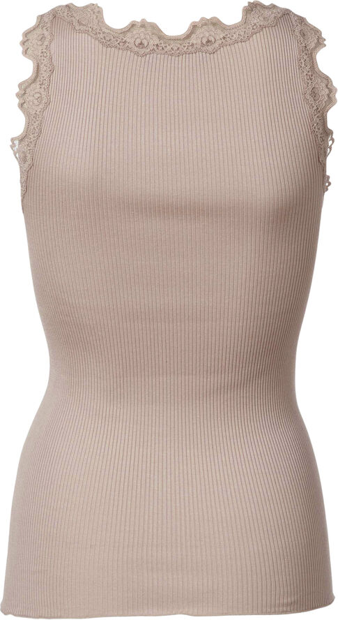 Silk top regular w/vintage lace