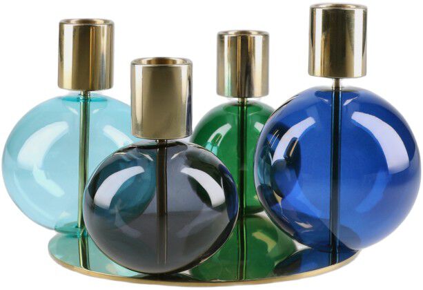 Bubble 4-armet lysestage &Oslash;17. 5 cm bl&aring;/gr&oslash;n