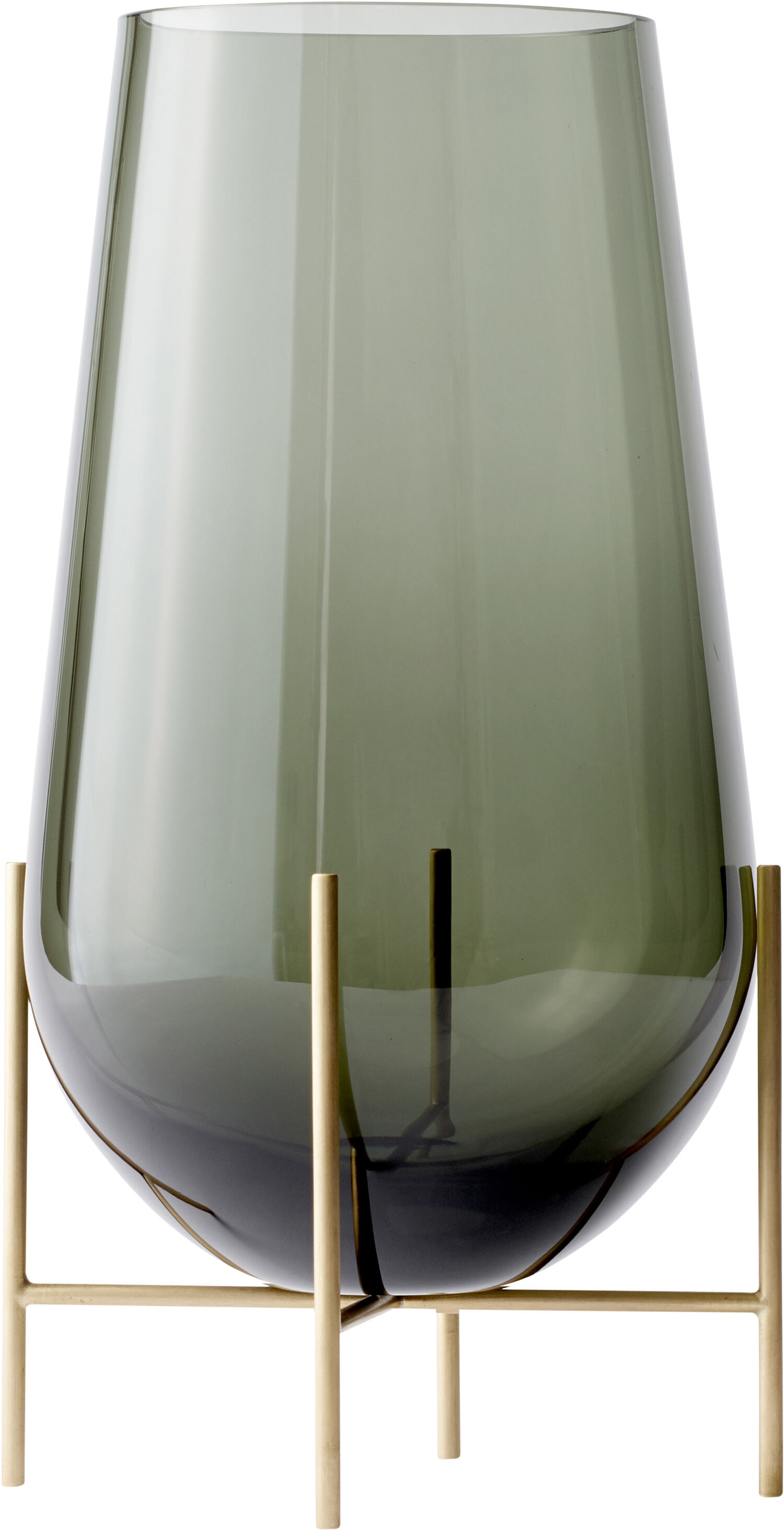 Echasse Vase, M, Smoke/Brushed Bras