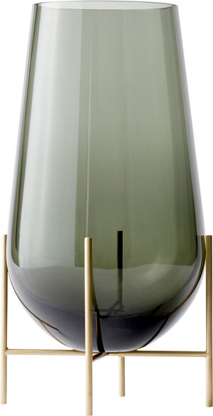 Echasse Vase, M, Smoke/Brushed Bras