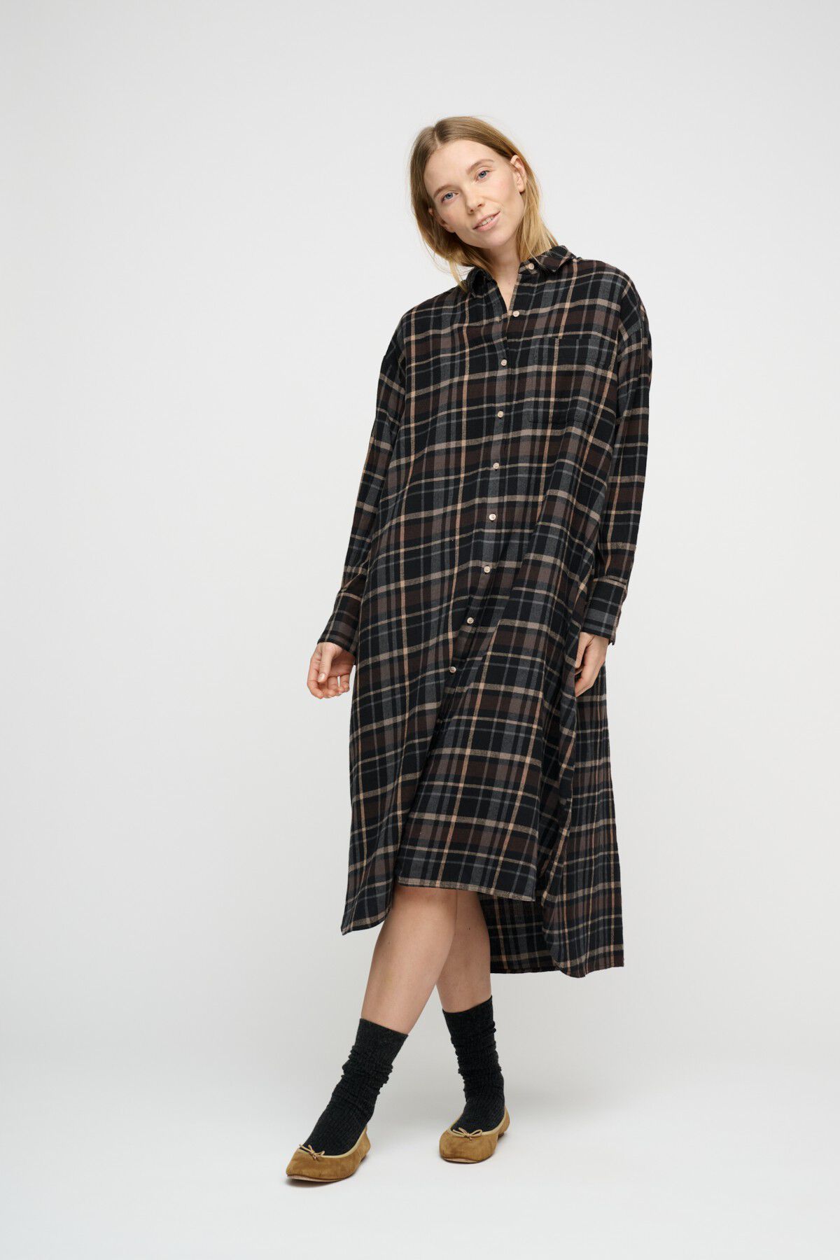 floret shirtdress check