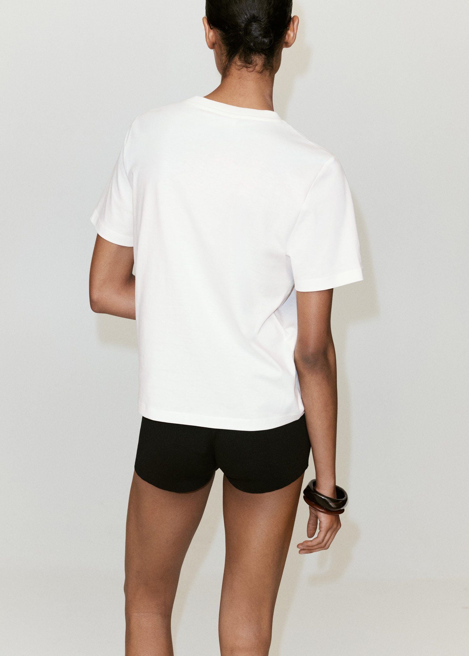 Printed cotton-blend t-shirt