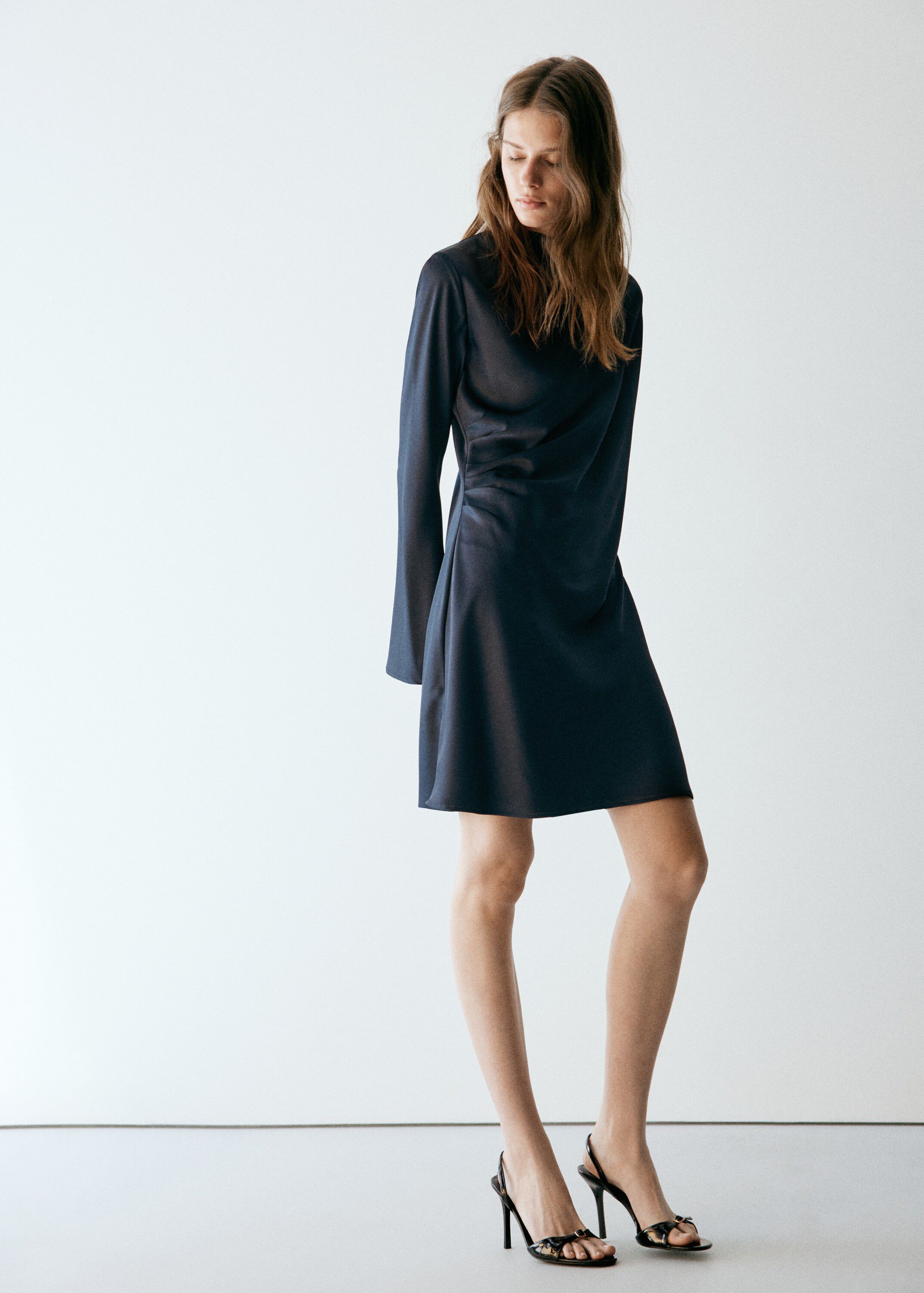 Satin draped dress