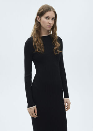 Contrast ribbed knit dress