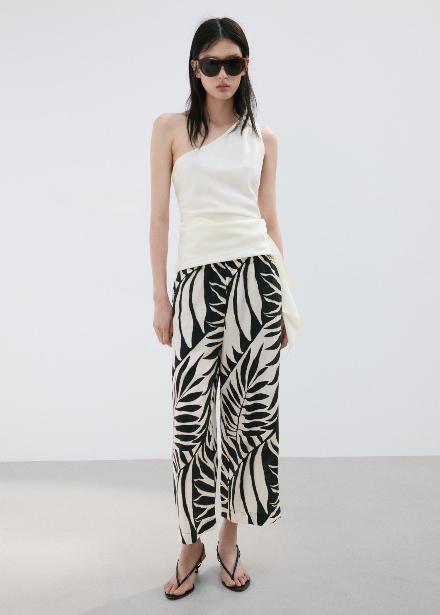 Tropical print trousers