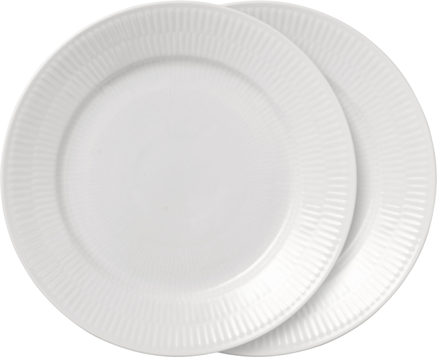 Hvid Riflet 2-pak tallerkner 22 cm
