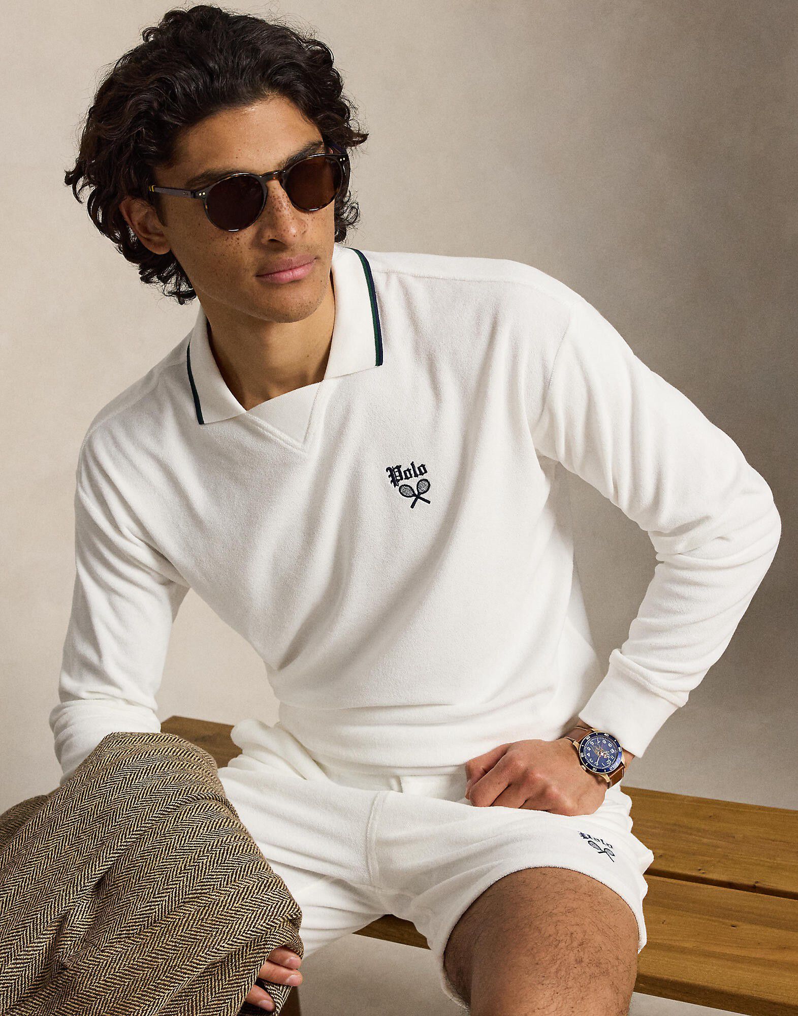 Terry Polo-Collar Sweatshirt