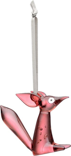 Vulpes orament siddende 80mm kirseb&aelig;rr&oslash;d