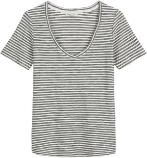 T-shirt, short sleeve, v-neck, stri