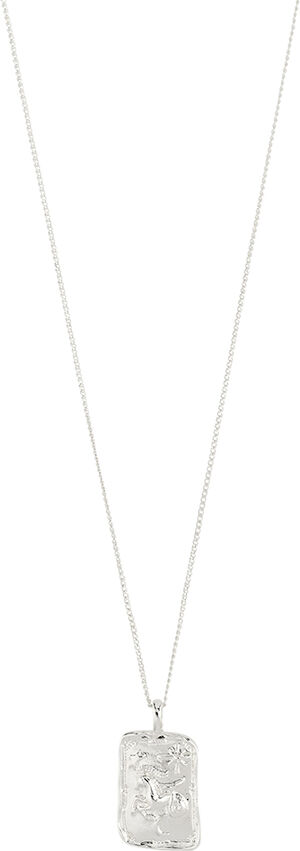 CAPRICORNUS recycled Zodiac Sign necklace, silver-plated