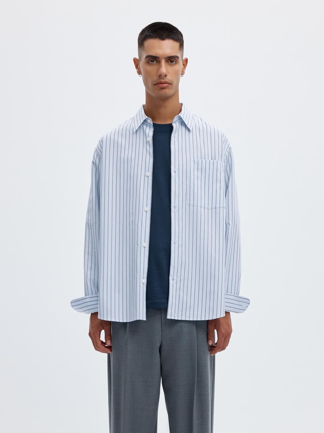 Anraslund Striped Poplin Ls Shirt