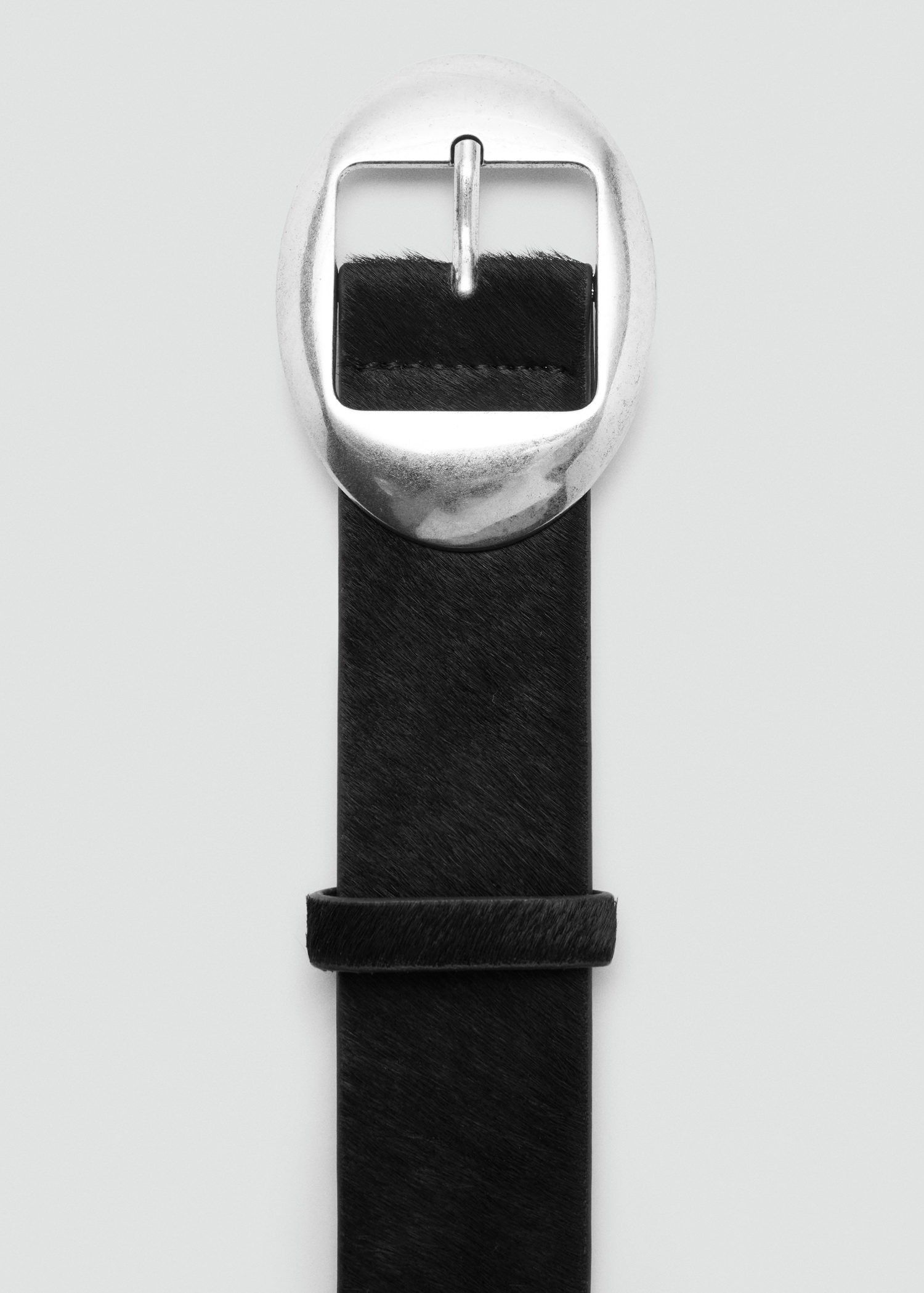 Leather fur belt