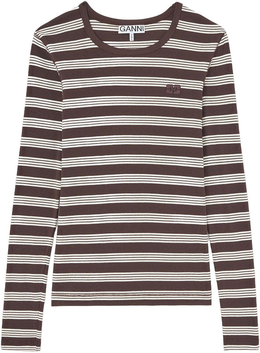 Soft Cotton Rib Longsleeve Top Stri