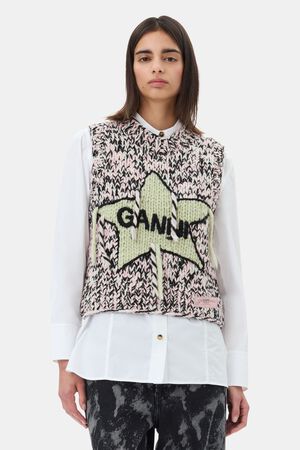 Graphic Wool Handknit Vest