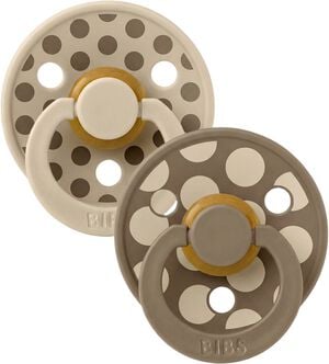BIBS Pacifier Studio Colour 2 PACK Polka Mix Latex Size 2 Va