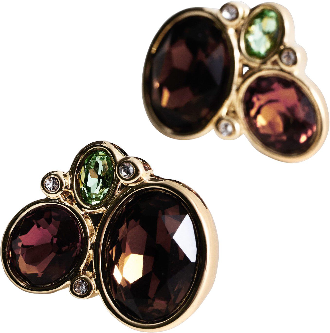 Combined stone earrings