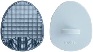 Mushie ??Cradle Cap Brush-2 pack? ??Tradewinds/Periwinkle