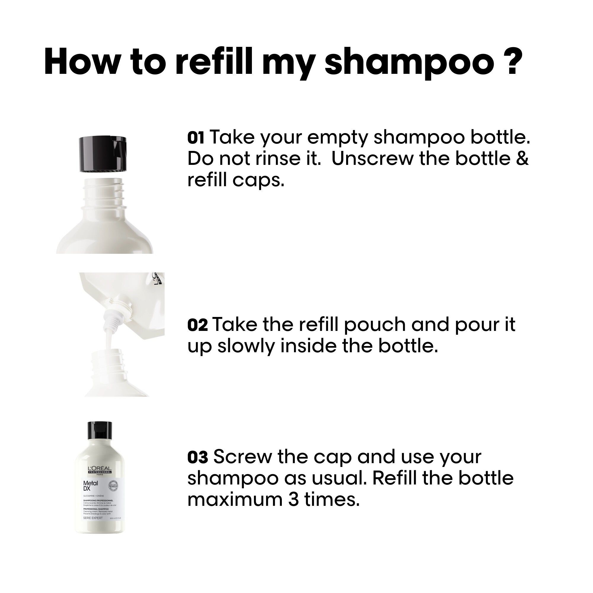 L'Or&eacute;al Professionnel Metal DX Shampoo Refill 500ml