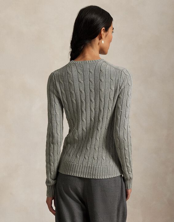 Cable-Knit Cotton Crewneck Sweater