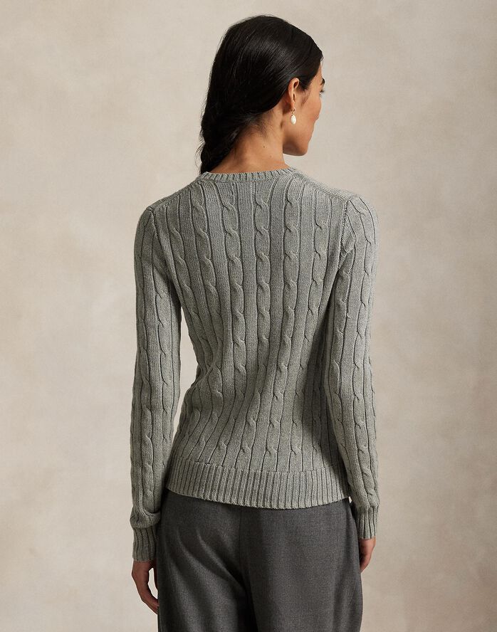 Cable-Knit Cotton Crewneck Sweater