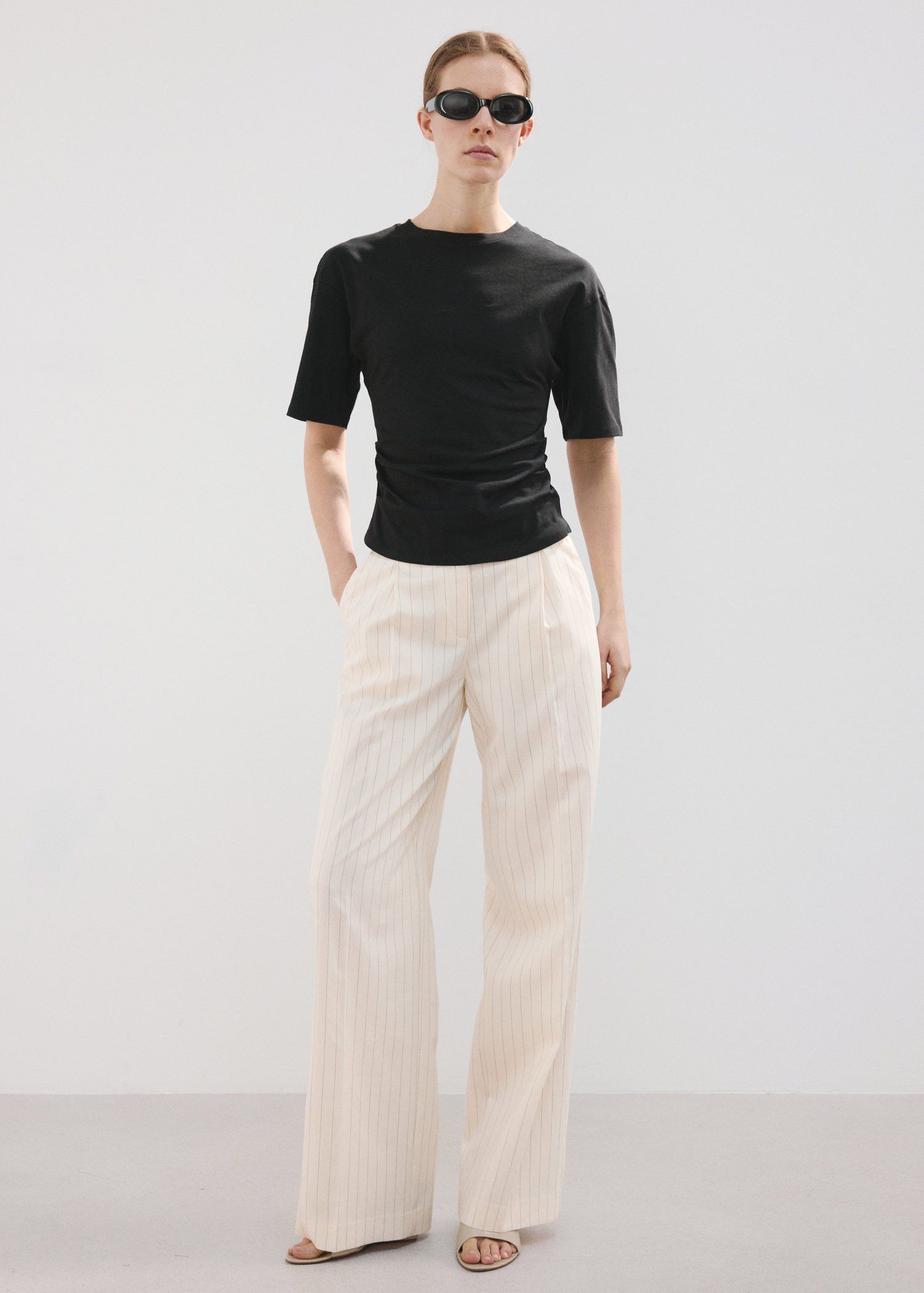 Cotton t-shirt with pucker detail