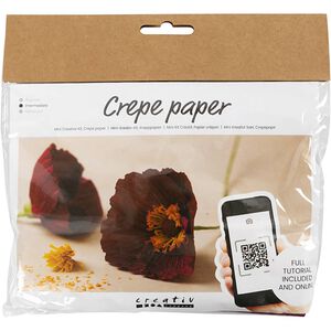Mini DIY Kit Crepepapir, Valmuer, Stræk/crepe: 180%, 105 g.