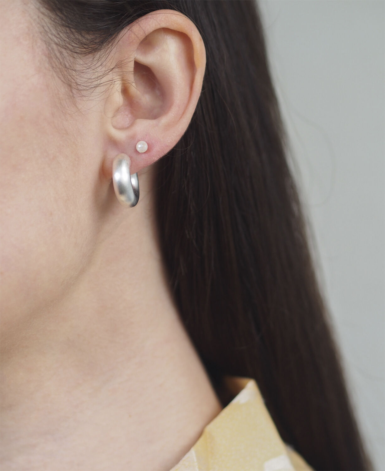 Small Chunky Hoop, sterling silver