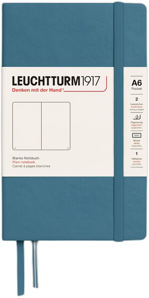 LT1917 Notesbog A6 Blank HC - Stone Blue