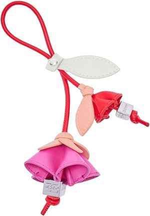 Flower Recycled Leather Bag Charm