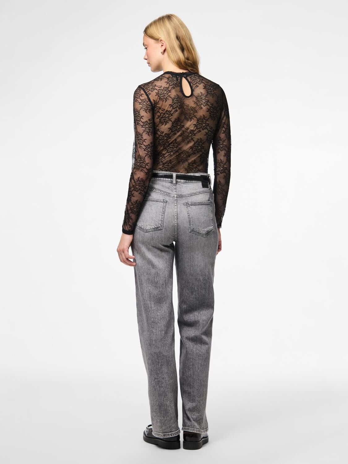 Pcmilly Ls Lace Bodystocking Noos