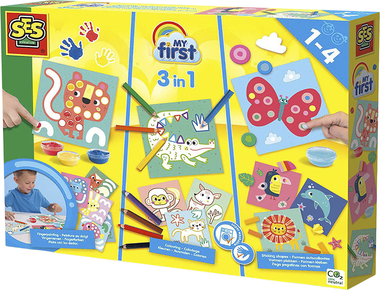 SES Creative - Min f&oslash;rste - 3 i 1 - Fingermaling, farvel&aelig;gni