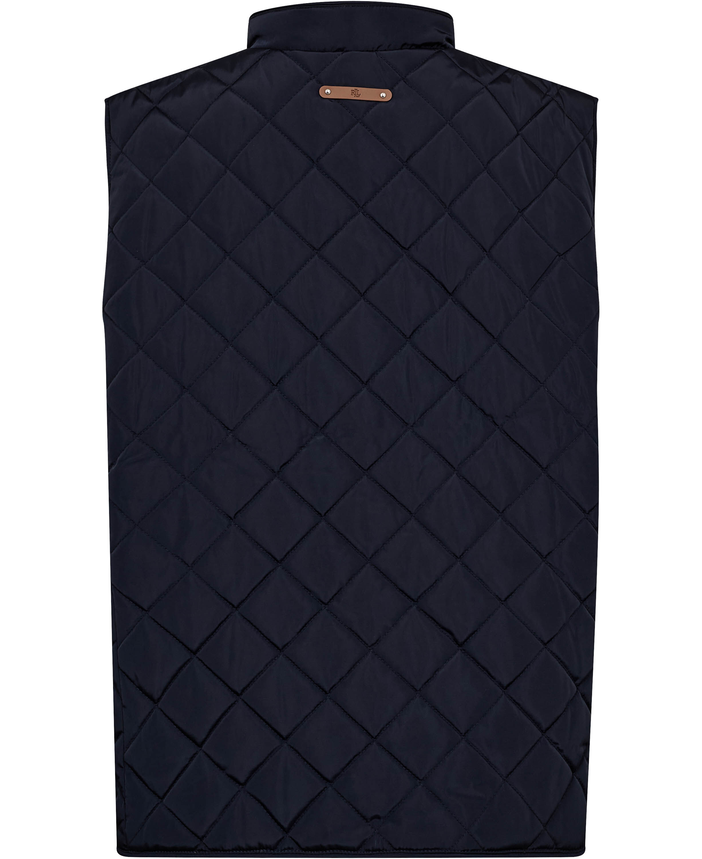 Crest-Patch Quilted Mockneck Vest