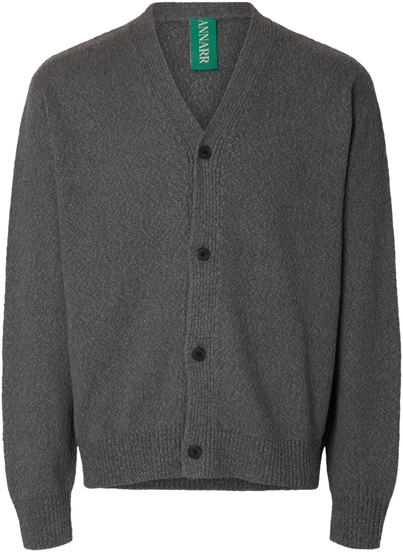 Anrrolf Boucle Ls Knit V-Neck Cardi