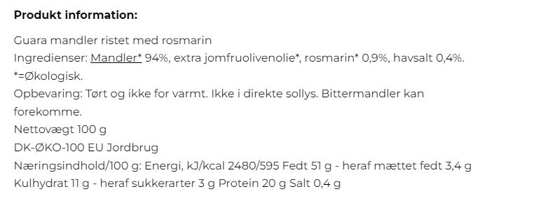 Mandler-Rosmarin-Havsalt, &Oslash;KO