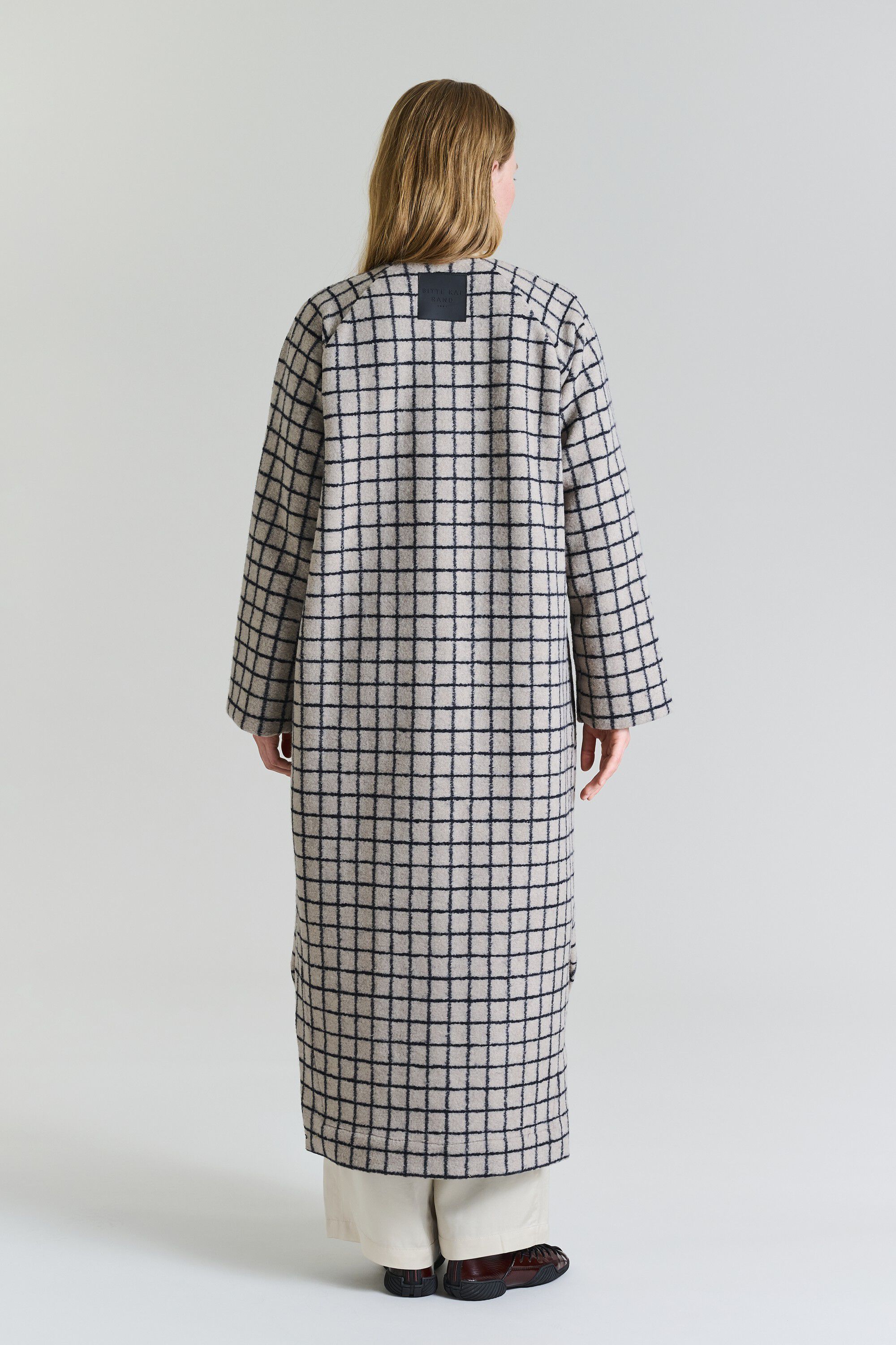 Woollen wire lang frakke