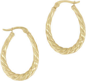 Oval twisted pattern earrings