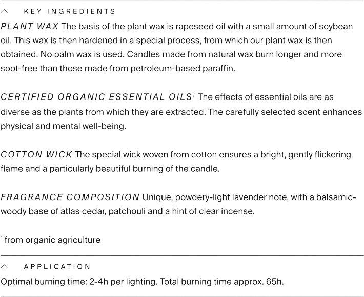 Organic Scented Candle Lavender Atlas Cedar