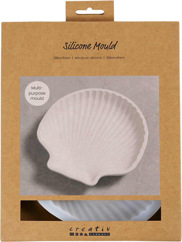 Silikoneform, Muslingeskal, H: 2,5 cm, L: 14,5 cm, B: 14 cm.