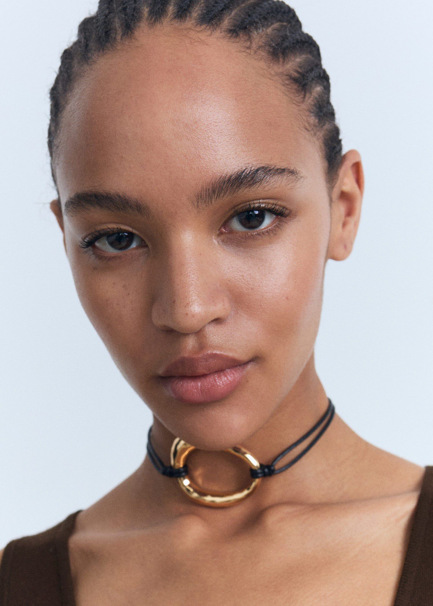 Knitted dress with bow neckline