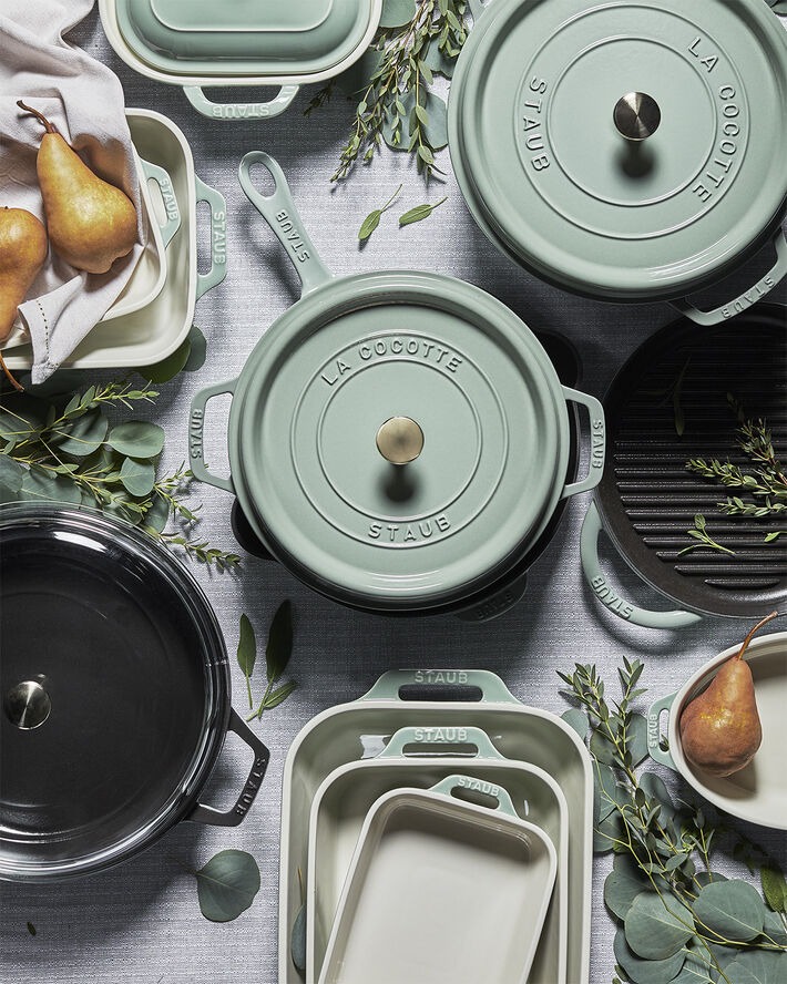 Ceramique Ovnfad sæt 2 Eukalyptus rekt