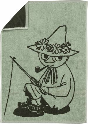 Moomin h. tw 50x70 Snufkin green GOTS