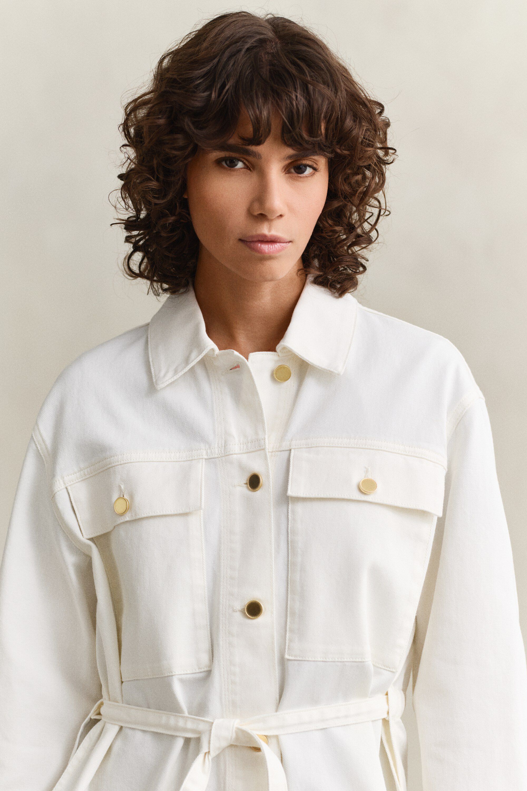 DENIM JACKET WITH TIE DETAIL