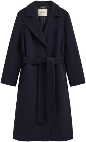 BELTED WOOL BLEND COAT