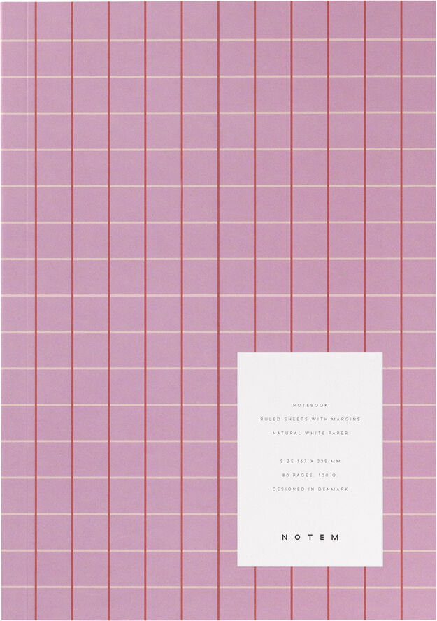 Medium notesbog, Rosa med tern