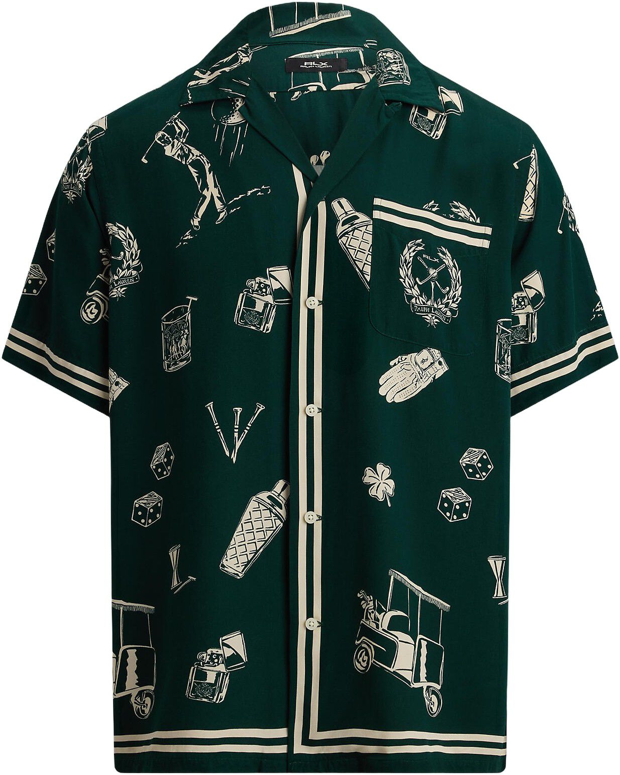Classic Fit Golf-Print Camp Shirt